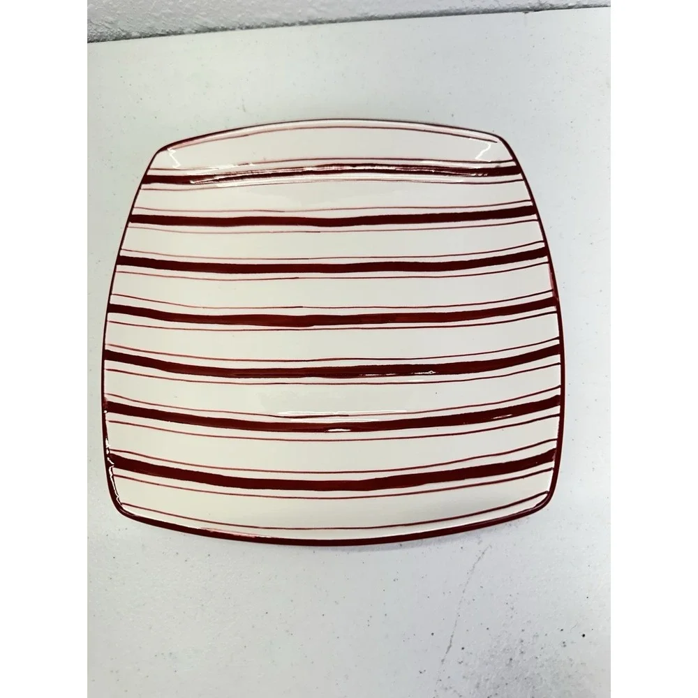 Yankee Candle Candy Cane Stripe Candle Shade Topper & Plate Set 2PCS